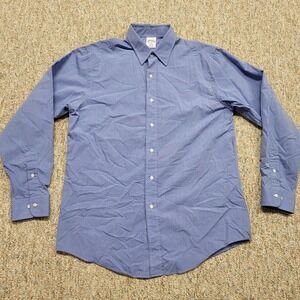 Brooks Brothers Shirt Mens 16 - 4/5 Blue Classic Regent Button Down Long Sleeve